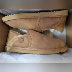 Dearfoams Men's Fireside Wool Hobart Genuine Shearling Closed Back Slipper US 11